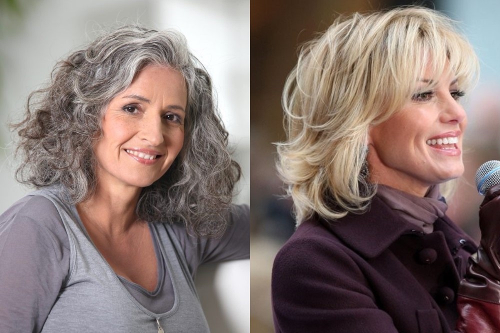 Женские стрижки на средние волосы для женщин 45 лет с круглым лицом фото