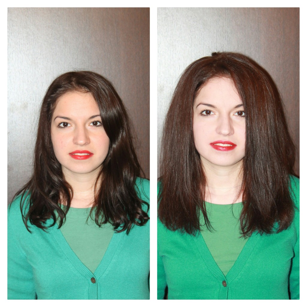 Прикорневая завивка фото до и после на средние волосы