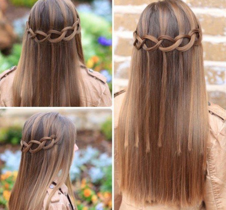 Коса водопад прическа за 5 минут waterfall braid