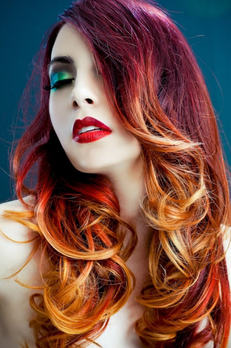 Фото окрашивание в рыжий цвет волос фото