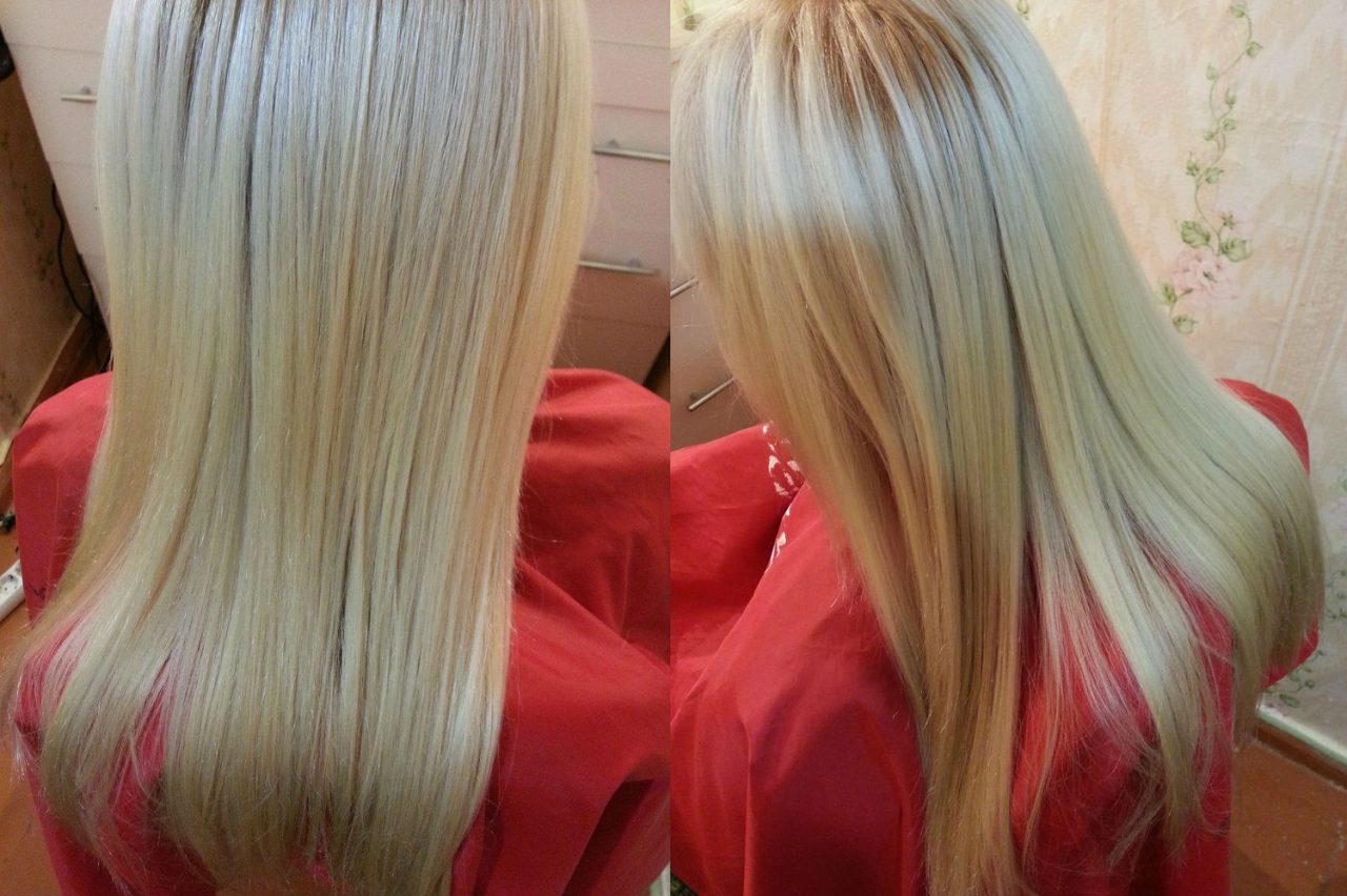 Колорирование волос на светлые волосы фото до и после