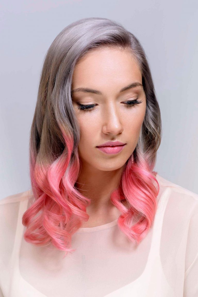 Покраска волос в два цвета на средние волосы фото