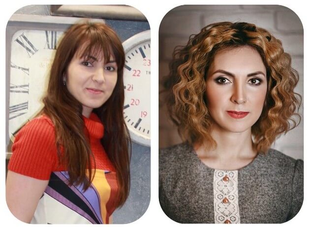 Прикорневая завивка фото до и после на средние волосы