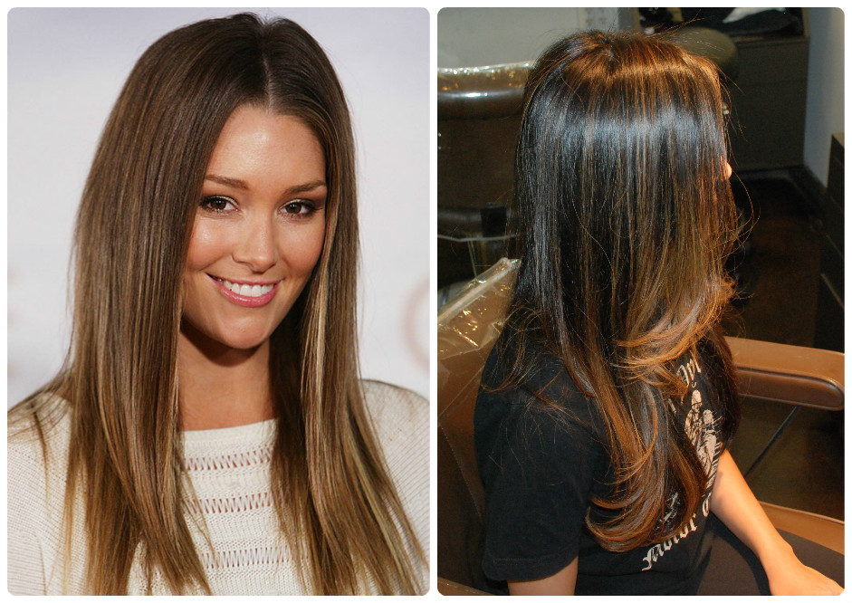 Фото брондирование волос фото до и после на темные волосы