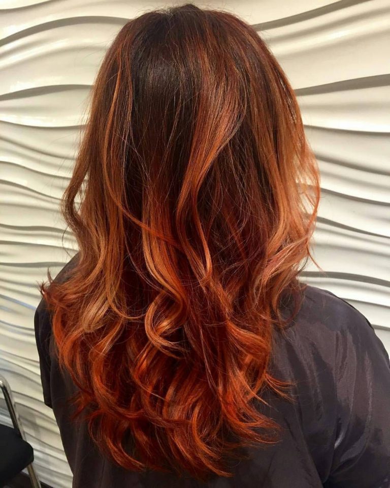 Рыжее омбре на светлые волосы фото
