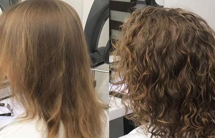 Спиральная завивка на средние волосы фото до и после процедуры