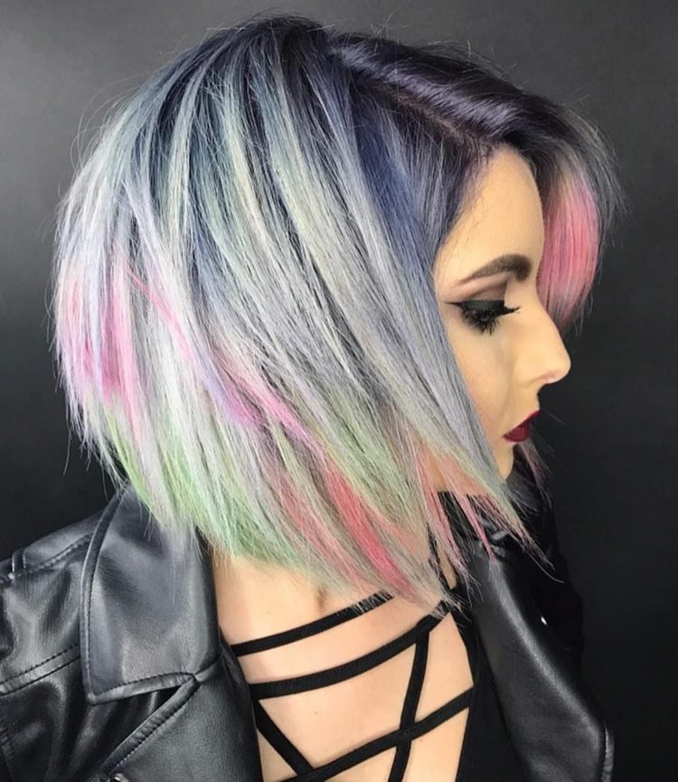 Покраска волос в два цвета на короткие волосы фото красивые