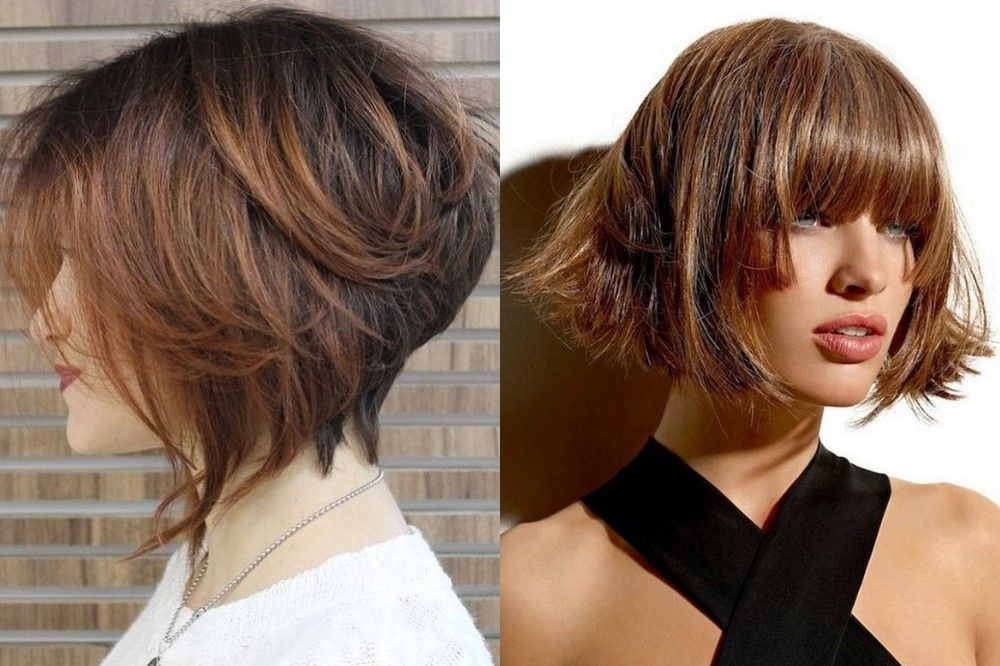 Градуировка волос на короткие волосы фото до и после