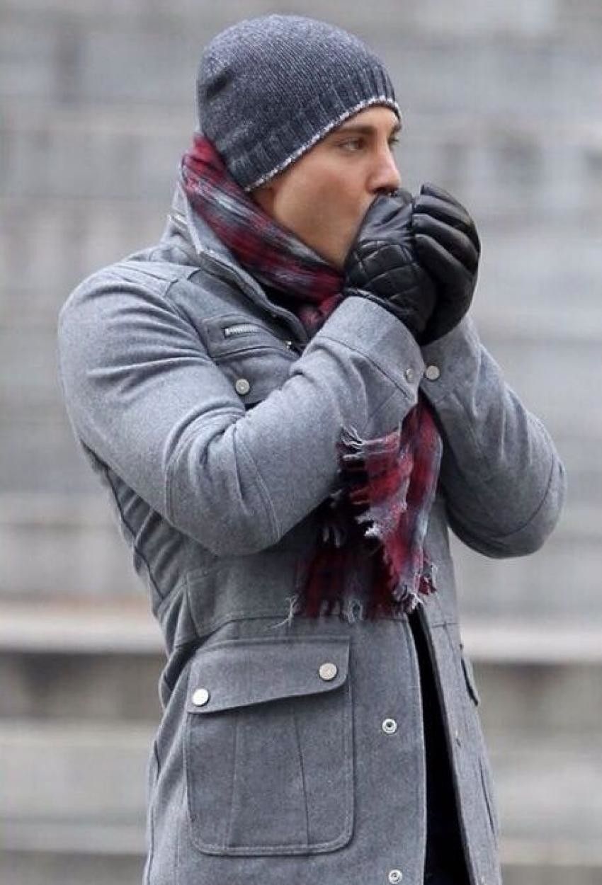 мужские шарфы под пальто фото